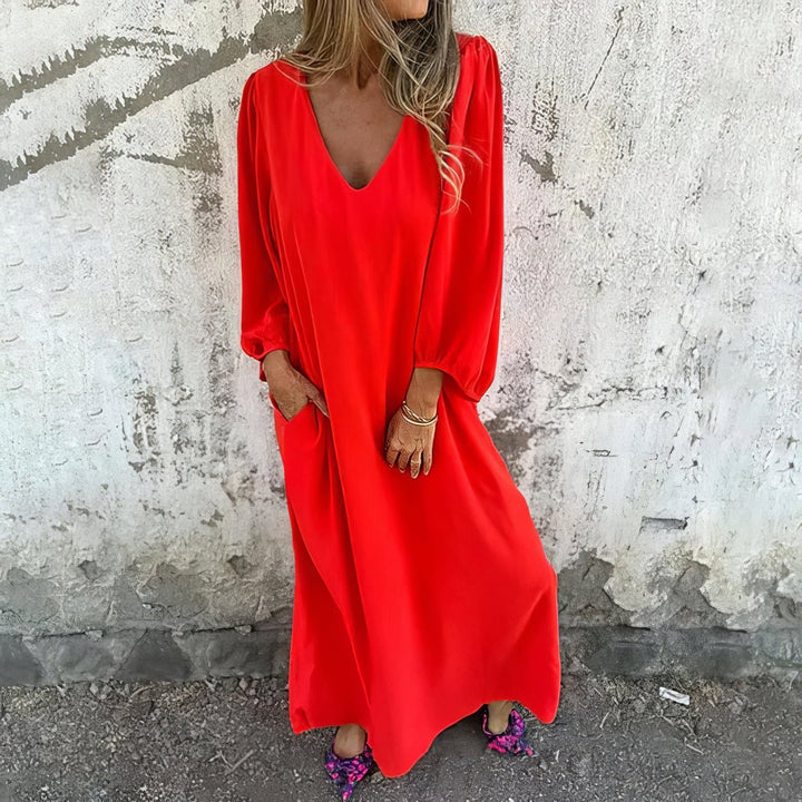 Long Boho Dress with Pockets