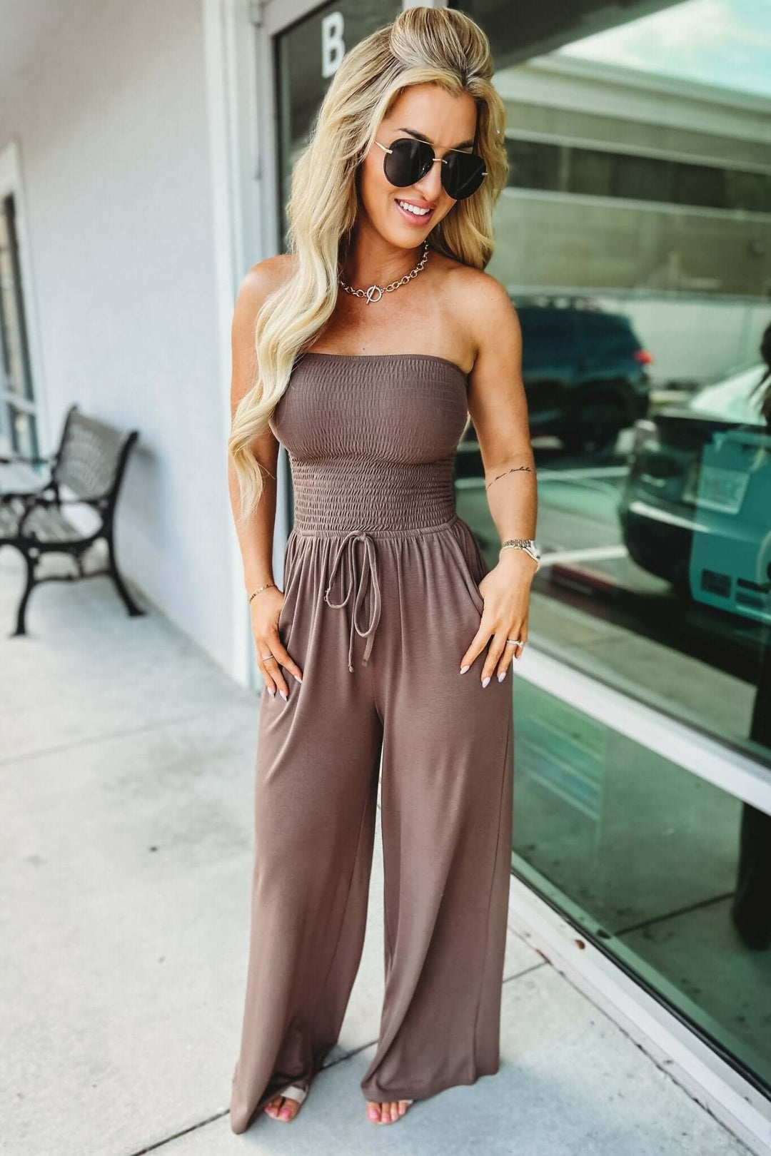 Trendy Off-Shoulder Jumpsuit