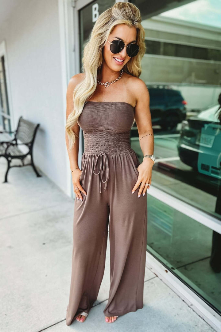 Trendy Off-Shoulder Jumpsuit